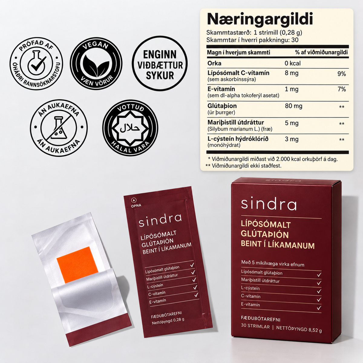 Glútaþíon Bráðnandi Strimlar